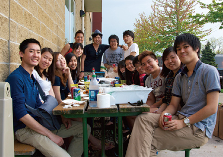 Barbecue party with exchange students from Asia